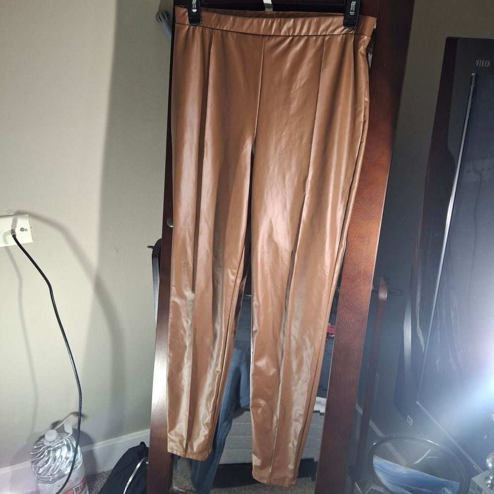 Fashion Nova Brown Faux Leather Leggings